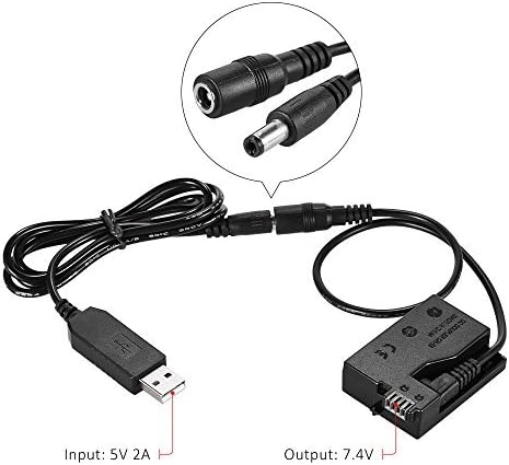 Andoer DR-E8 Dummy Battery with DC Power Bank USB Adapter Cable Replacement for LP-E8 for Canon EOS 550D 600D 650D 700D DSLR Cameras......