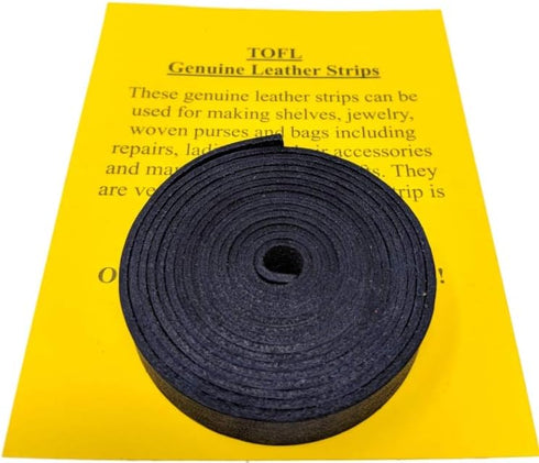 TOFL Genuine Top-Grain Leather Strap | 72 Inches Long | 5/8 Inch Wide | 1/16 Inch Thick (4-5 oz) | 1 Leather Strip for DIY Arts & Craft Projects, ...