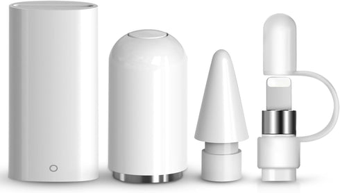 Magnetic Cap, Charging Adapter, Replacement Tip and Cap Holder- Compatible with Apple Pencil 1st Gen Pencil......