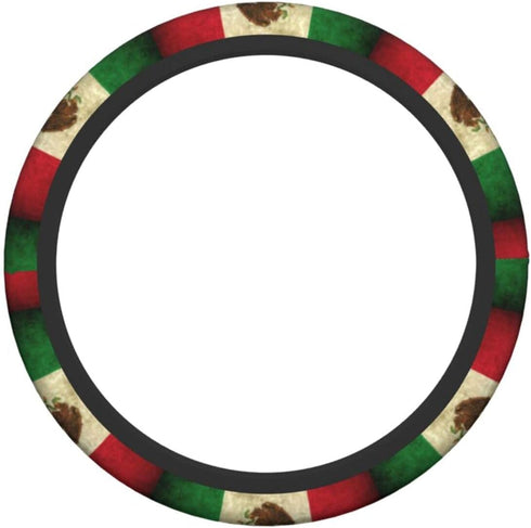 Retro Mexico Flag Steering Wheel Covers,Soft Steering Wheel Protector For Women & Men,Universal 15 Inch Auto Car, One Size...