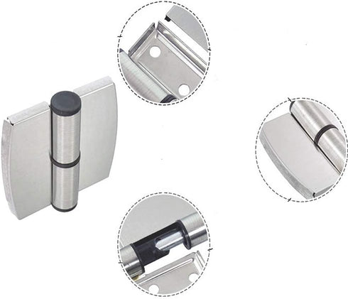 2Pcs Public Toilet Stainless Steel Hinge Public Toilet Toilet Partition Hardware Connection Accessories Hotel Shopping Mall Public Toilet Partitio...