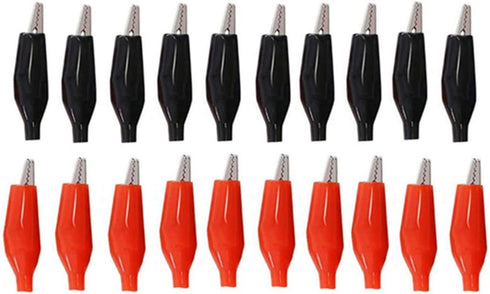 20Pcs Alligator Clips Black Red Soft Insulated Boots Covered Test Lead Clamp-(small)...