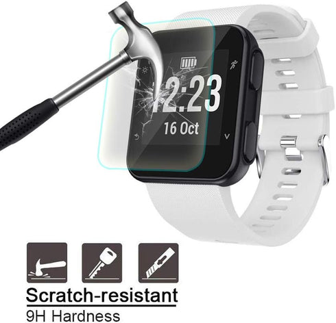 Screen Protector Compatible with Garmin Forerunner 35, 4 Pack Tempered Glass Protective Films Anti-Scratch High Definition Full Coverage Cover Sma...