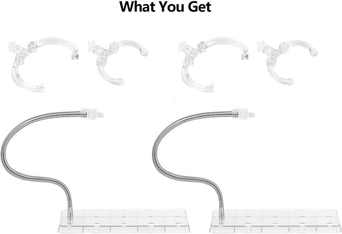 Adjustable Doll Stand, Fits 7, 8, 9, 10 ,11, 12, 13, and 14 inch Dolls or Action Figures, Waist is 0.1 to 2.6 inches (2Pcs Clear)...