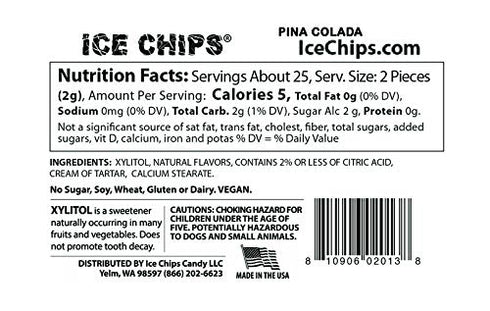 ICE CHIPS Xylitol Candy 3 Pack Assortment 5.28 oz total (Strawberry Daiquiri, Margarita, Pina Colada) Includes BAND as Shown...