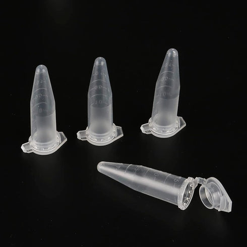 1.5ml Microcentrifuge Tubes with Snap Cap, Polypropylene Graduated, 500 Pcs Sterilized Clear Plastic Small Vials with Caps for Sample Storage with...
