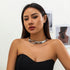 Women's Abstract Metal Buckle Necklace Punk Goth Irregular Twisted Chunky Necklace...