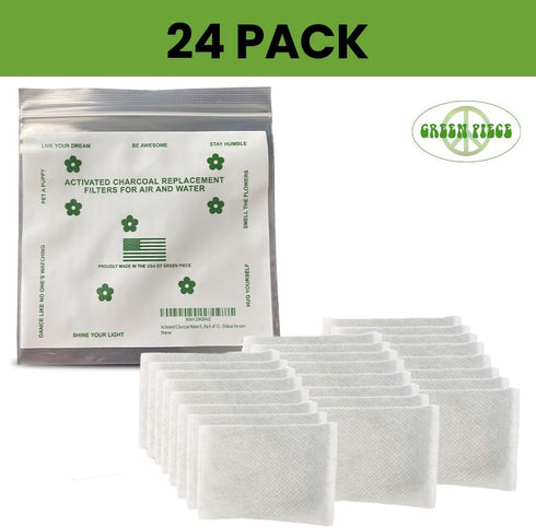 Green Piece® 24 Pack Overstuffed All-Natural Diaper Pail Deodorizer | Activated Charcoal Air Purifier Compatible with Diaper Pails, Shoe Closets, ...