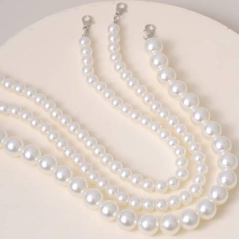 Missgrace Boho Women Wedding Party Prom Vintage Pearl Silver Gold Chain Chokers Multilayer Pearl Choker Necklace Pearl Simple Statement Bride Chok...