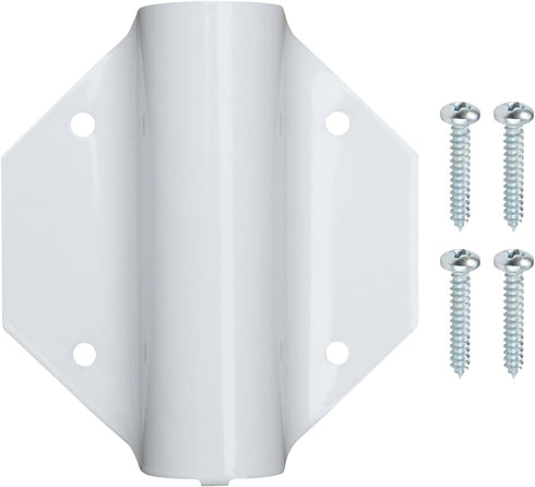 Side Mount Flag Pole Holder, Flag Bracket, Allows The Display of 1" flagpoles on to The Sides of doorways, White Powder Coated Steel, Side Mount W...