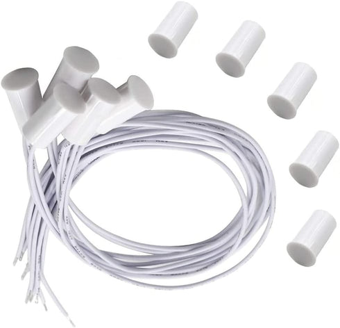 Magnetic Door Switch RC-33 NC Recessed Wired Security Window Door Contact Sensor Alarm White- (5 Sets)...