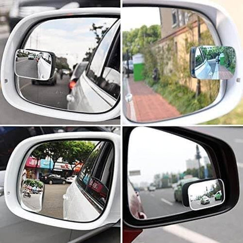 Blind Spot Mirror, Amfor HD Glass Convex Lens Frameless Adjustable Blind Spot Mirror for All Universal Vehicles Car Stick-on Design (2 PCS) (Recta...