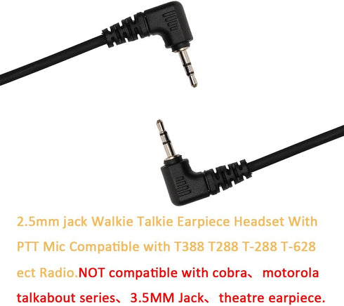 Acoustic Tube Earpiece Headset with PTT Mic Compatible with Uniden GMR 2 MOICO M880 T228 T328 T388 GMR5089-2CKHS GMR1636-2C Walkie Talkie Two Way ...