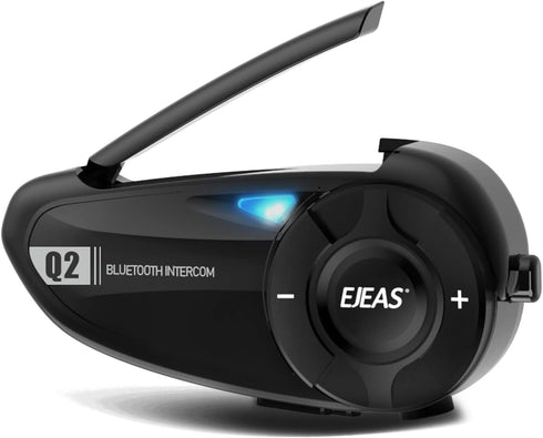 EJEAS Q2 Motorcycle Helmet Bluetooth Intercom, Motorcycle Bluetooth 5.1 Headset with Stereo Sound Effect and Quick Pairing Function for 2 Riders T...