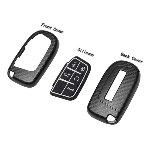 TANGSEN Smart Key Fob Case Compatible with Chrysler 200 300 Dodge Challenger Charger Dart Jeep Cherokee Compass Grand Cherokee SRT Hellcat 2 3 4 5...