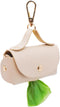 Leather Poop Bag Holder Dispenser for Leash, Portable and Reusable Dog Poop Bag Dispenser, Dog Bag Holder for Walking, Outdoor, Travelling (Beige)...