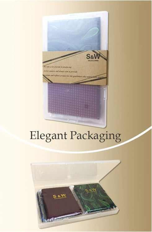 SHLAX&WING 5 Pieces Assorted Mens Silk Pocket Square Handkerchiefs Set Lot 25...