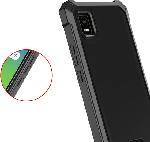 for ATT Calypso 3 case, with Tempered Glass Screen Protector 360 Full-Body Soft TPU Bumper Shockproof Silicone Protective Phone Cover Case for AT&...