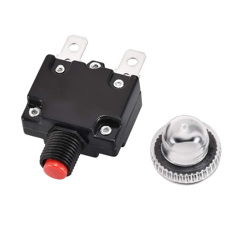 uxcell Thermal Circuit Breakers 30A 125/250V AC 32V DC Push Button Reset Overload Protector Switch with Waterproof Cap 2 Pcs...