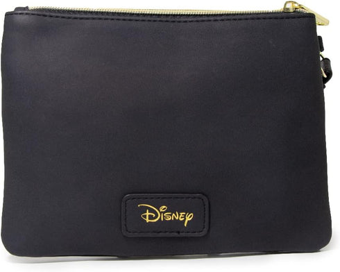 Buckle Down Disney Wallet, Double Pocket Wristlet, Script Debossed, Castle Emblem Rose Gold, Black, Vegan Leather, The Princess & The Frog Tiana...