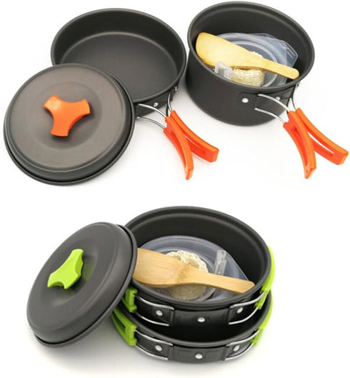 Dinnerware Sets Cookware Set Cookware Set 8 pcs Cookware Cooking Bowl - Wild Pot Pan Camping Barbecue Outdoor Cutlery Person Camping Cooking Set C...