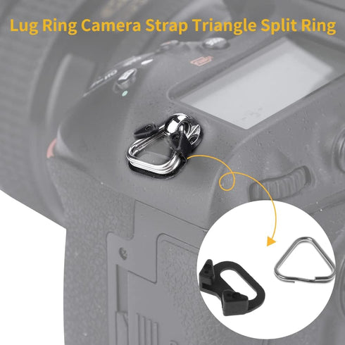 Acouto Lug Ring Camera Strap Triangle Split Ring Alloy Hook and Plastic 5pcs Camera Shoulder Strap Triangle Split Ring Adapters for Camera with Ro...