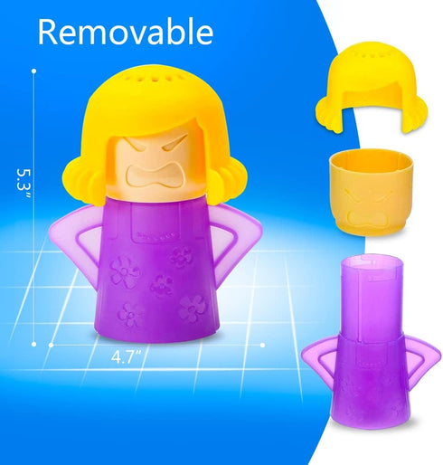Abnaok Microwave Cleaner, 2 PCS Angry Mama Microwave Cleaner Microwave Oven Steam Cleaner Easily Clean in Minutes Cleans Add Vinegar and Water for...