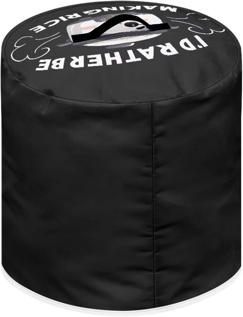 I'd Rather Be Making Rice Pressure Cooker Cover Round Dust Cover Black Funny Designs Air Fryer Cover Kitchen Appliance...