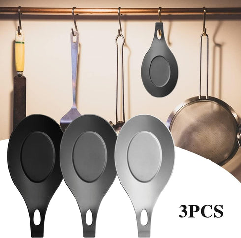3 PCS Spoon Rest for Stove Top, Heat Resistant Flexible Silicone Kitchen Utensil Rest Ladle Spoon Holder for Stove Top – for Cooking Spatula, Ladl...