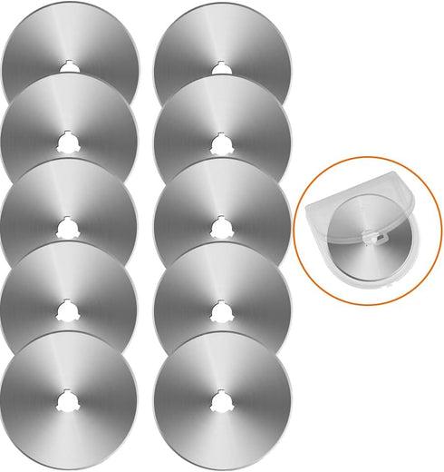 Rotary Cutter Blades, 60mm Replacement Blades 10Pack,Fits Fiskars,OLFA,Martelli,Dremel,Truecut,DAFA,Fabric Cutting Blades Refill for Quilting Scra...