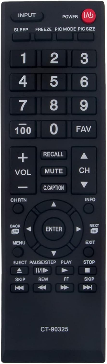 Beyution CT-90325 Replacement Remote Control Fit for Toshiba TV 32SL700A 26SL700A 22SL700A 40E200UL 32DTL 32C100UL 40E20 23L2300U1 29L1350UM 32L13...