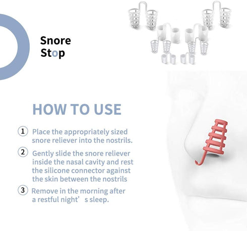 8 Pack Nose Vents to Ease Breathing Anti Snoring Nose Vents with Different Size Breathing Relief Nasal Dilator Includes Travel Case...