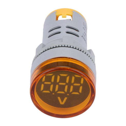 YWBL-WH DC Voltage Display Digital LED Display Voltmeter 6-100V Voltage Meter Monitor Round Lamp Tester Indicator Light Panel...