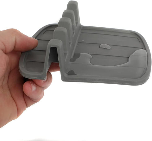 Lily's Home Large Silicone Spoon Rest for Stove Top with Drip Pad, Kitchen Utensil Spoon Holder for Grill Utensils, Spatula, Tongs, Ladles, BPA-Fr...