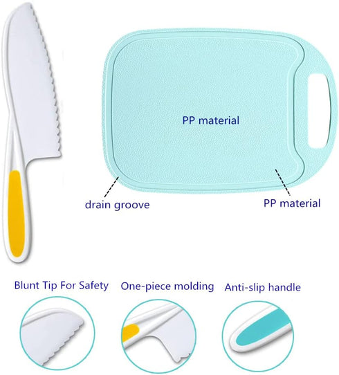 6 Pieces Kids Knife Set, Kids Safe Cooking Knives, Nylon Kids Kitchen Knife ? Crinkle Cutter, Serrated Edges Plastic Toddler Knife Kids Knives ? Y...