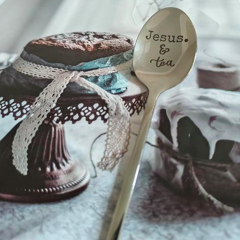 Jesus and Tea Spoon Gifts for Women Men Jesus Tea Lovers Gift for Papa Mom Christian Gifts for Coworker Christmas Birthday Gift for Dad Grandma Te...