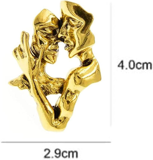 Gold Fashion Portrait Brooch Pin 3D Lovers face Brooch Pin Gold Plated Pin Badge for Jewelry Clothes Dress Scarf Decoration...