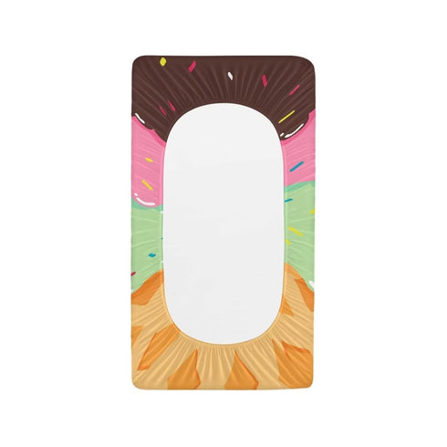 Cute Ice Cream Print Changing Pad Covers for Girls Boys Ultra Soft Cozy Changing Table Sheet Fitted 32"X16" Changing Pad Covers Funny Food Print S...
