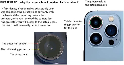 2X Set/6 PCS Back Rear Camera Lens Glass Replacement Kit with Adhesive Pre-Installed Fit for iPhone 13 Pro / 13 Pro Max + Repair Tools + Installat...