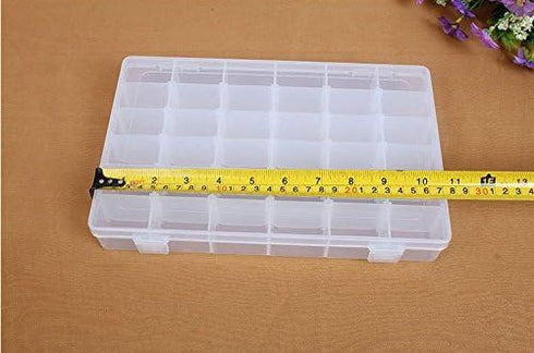 Adjustable 36 Compartment Slot Clear Plastic Storage Craft Box Organizer Container Case Tool for Jewellery Hair and Make Up Comestic Accessories...