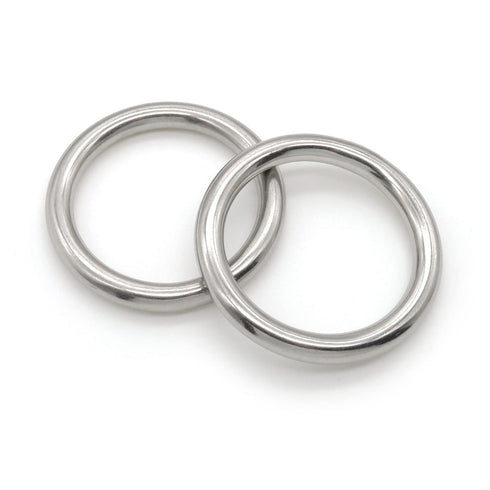 Heavy Duty Stainless Steel Metal O-Ring Welded Metal Round Rings for Camping Belt, Luggage Hardware Accessories (4, 8 x 50mm ID)...