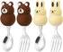 Toddler Utensils Baby Fork and Spoon Set with Case Food Grade 18/10 Stainless Steel Kids Silverware for Self Feeding Travel Flatware with Cute Han...