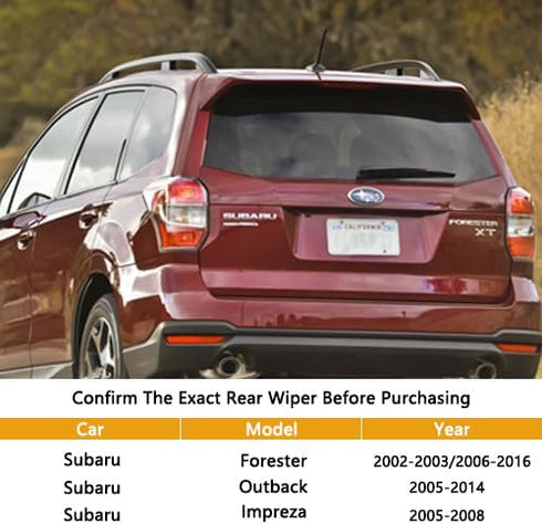 MIKKUPPA Rear Wiper Arm Blade, Replacement for 2002-2016 Subaru Forester, 2005-2014 Outback, 2005-2008 Impreza, Back Window Windshield Wiper Assem...