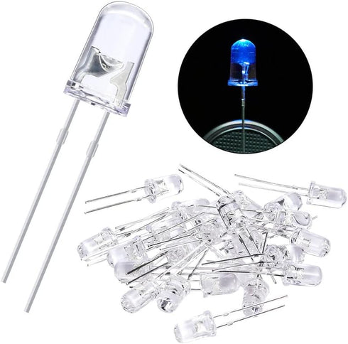 EBOOT 100 Pieces Clear LED Light Emitting Diodes Bulb LED Lamp, 5 mm (Blue)...