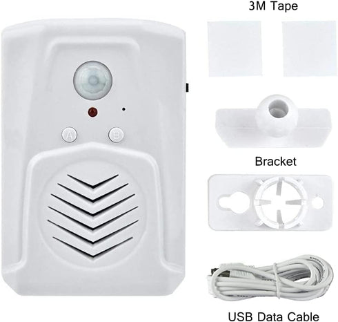 PIR Motion Sensor Activated Sound Player Speaker with USB Cable, Download Your own MP3 Audio Files to Play Speech, Music or Sound Effects (White)...