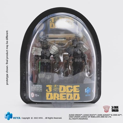 HIYA TOYS Judge Dredd vs Death (Black & White) SDCC 2022 Exclusive 1:18 Scale Action Figure 2-Pack...