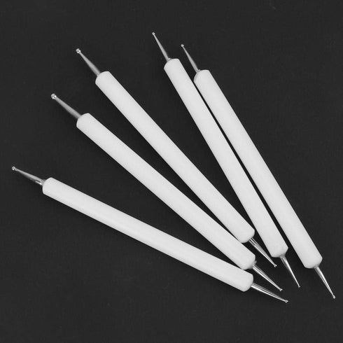 5Pcs Dotting Pen Polymer Clay Modeling Sculpting Tools Double Head Indentation Pen Tracing Stylus for Embossing Ding (White)......