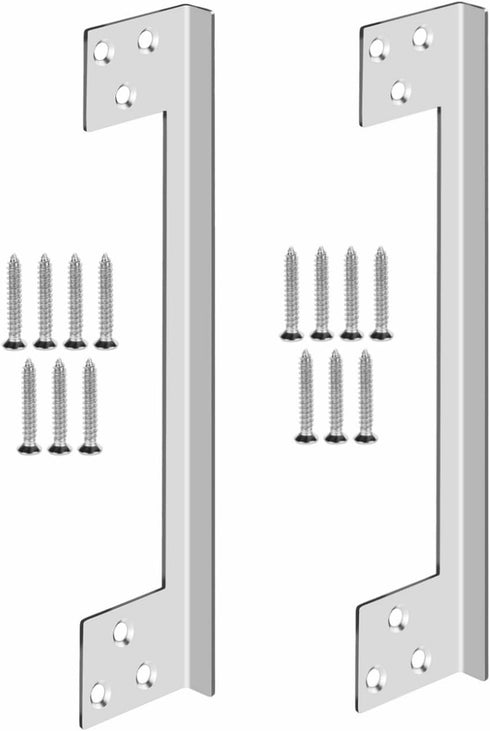 L-Shaped Security Reinforcement Striker Plates Stainless Steels Outswing Door Security Protector Door Latch Guard Extra Security Home Security Doo...