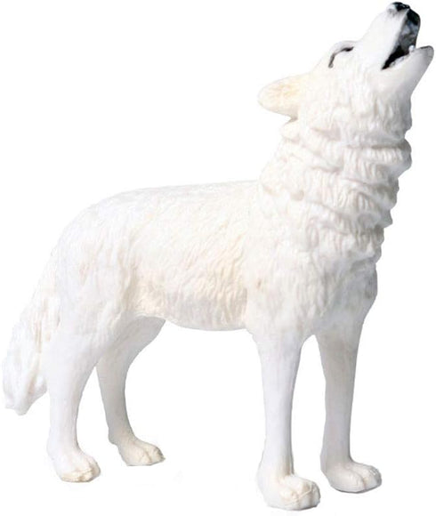 Flormoon Animal Figures Realistic Roaring Wolf Plastic Early Educational Toys Cupcake Topper Party Gift for Kids 3+ Year Old(White)...