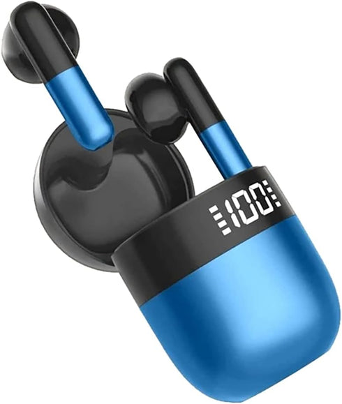 Acuvar in-Ear Wireless Bluetooth 5.2 Headphones, Earbuds with Microphone Compact Rechargeable USB C Smart LED Case for Smartphones Android iOS (Bl...